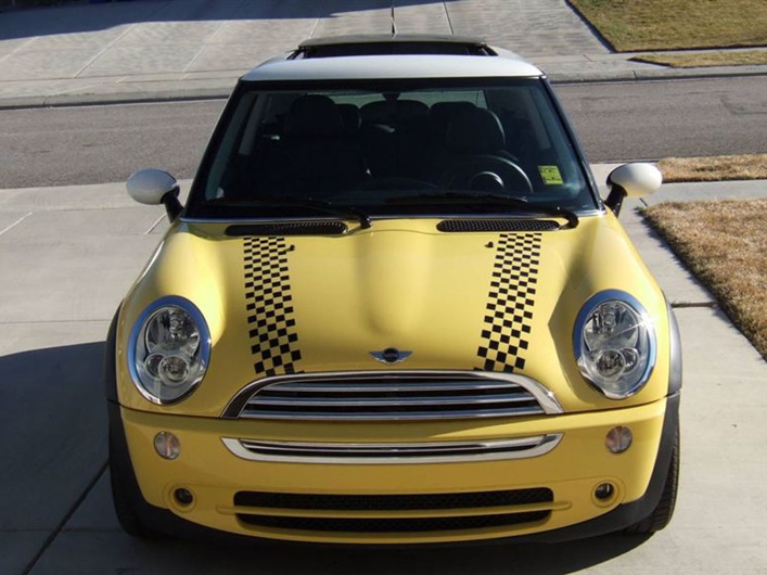 02 14 Mini Cooper Checkered Bonnet Stripes Rocky Mountain Graphics