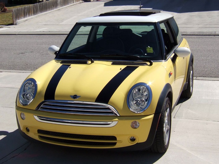 Mini cooper bonnet stripes