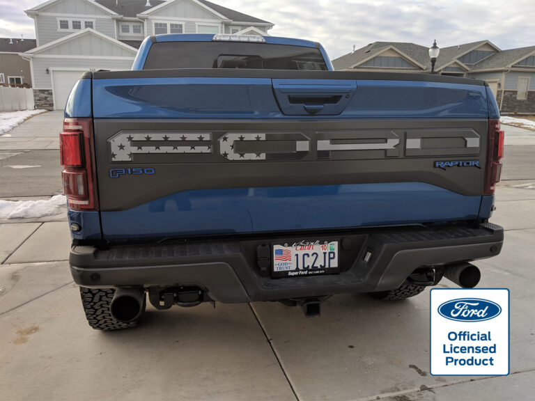 2017-2020 Ford Subdued Raptor Flag Tailgate Letters - Rocky Mountain