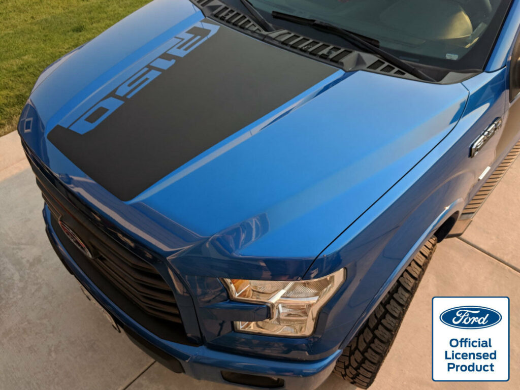 2015-2020 FORD F-150 HOOD STRIPE DECAL w/ ANGLED F150 LOGO VINYL ...