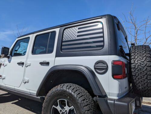 2018-2022 Jeep Wrangler Window American Flag Decal - Rocky Mountain Graphics