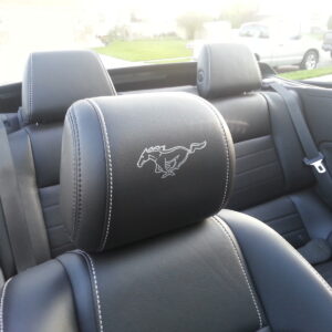 Ford Mustang custom mustang decal on leather seat head rest