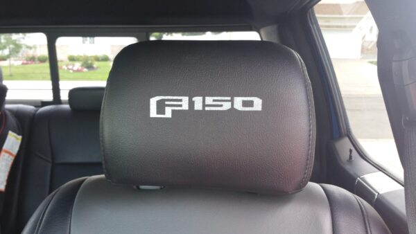 Ford F-150 Headrest decals with F-150 logo