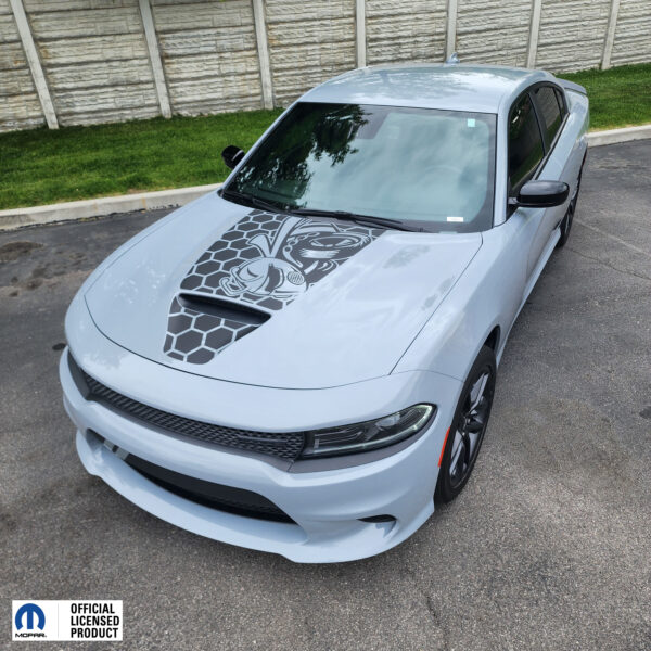 Fits 2015-2024 Dodge Charger Angry Bee With Honey Stripe Hood