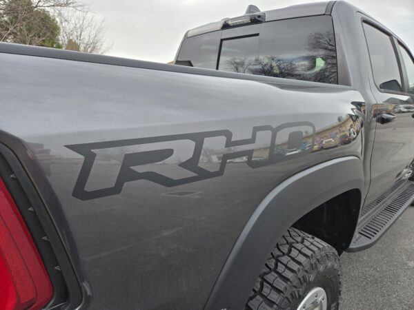 2025 Ram 1500 RHO bed graphics with RHO vinyl decals