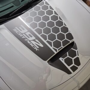 Fits 2015-2024 Dodge Charger GT/RT Hood Stripe Decal - Honey Side 392 Scat Pack
