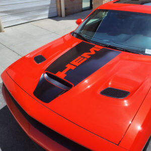 Fits 2019-2024 Dodge Challenger Hood Stripe Vinyl Decal Graphics Center Hemi