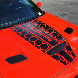 Fits 2019-2024 Dodge Challenger Hood Stripe Vinyl Decal Honey Center Mopar