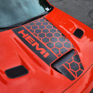Fits 2019-2024 Dodge Challenger Hood Stripe Vinyl Decal Honey Side Hemi