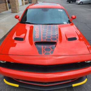 Fits 2019-2024 Dodge Challenger Hood Stripe Vinyl Decal Honey Side Mopar