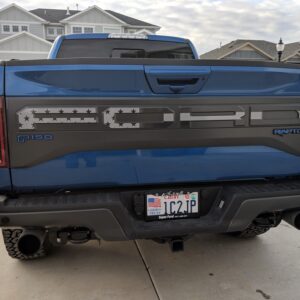 2017-2020 Ford Raptor Subdued Flag Tailgate Letter Decals