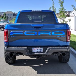 2017-2020 Ford Raptor Colored Chrome Tailgate Letter Decals