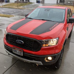 2019-2023 Ford Ranger Dual Hood Stripes W Ranger Graphics Vinyl Stripes