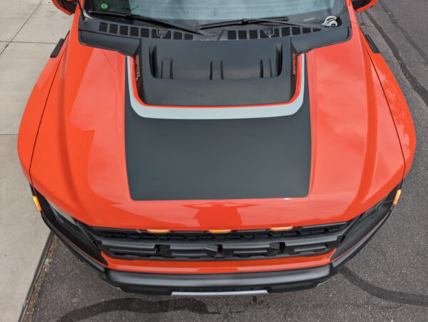 2021-2024 Ford Raptor Center Hood Stripe With Accent Vinyl Graphics