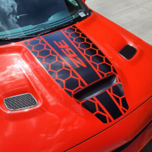 Fits 2019-2024 Dodge Challenger Hood Stripe Vinyl Decal Sticker Honey Center 392