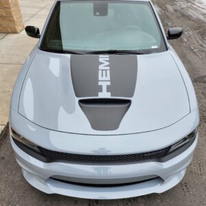 Fits 2015-2024 Dodge Charger GT/RT Hood Stripe Vinyl Decal - Center Hemi