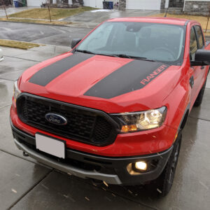 2019-2023 Ford Ranger Dual Hood Stripes W Ranger Graphics Vinyl Stripes