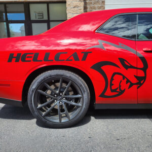 Fits 2019-2024 Dodge Challenger Side Hellcat W Hellcat Vinyl Sticker Decal-Pair