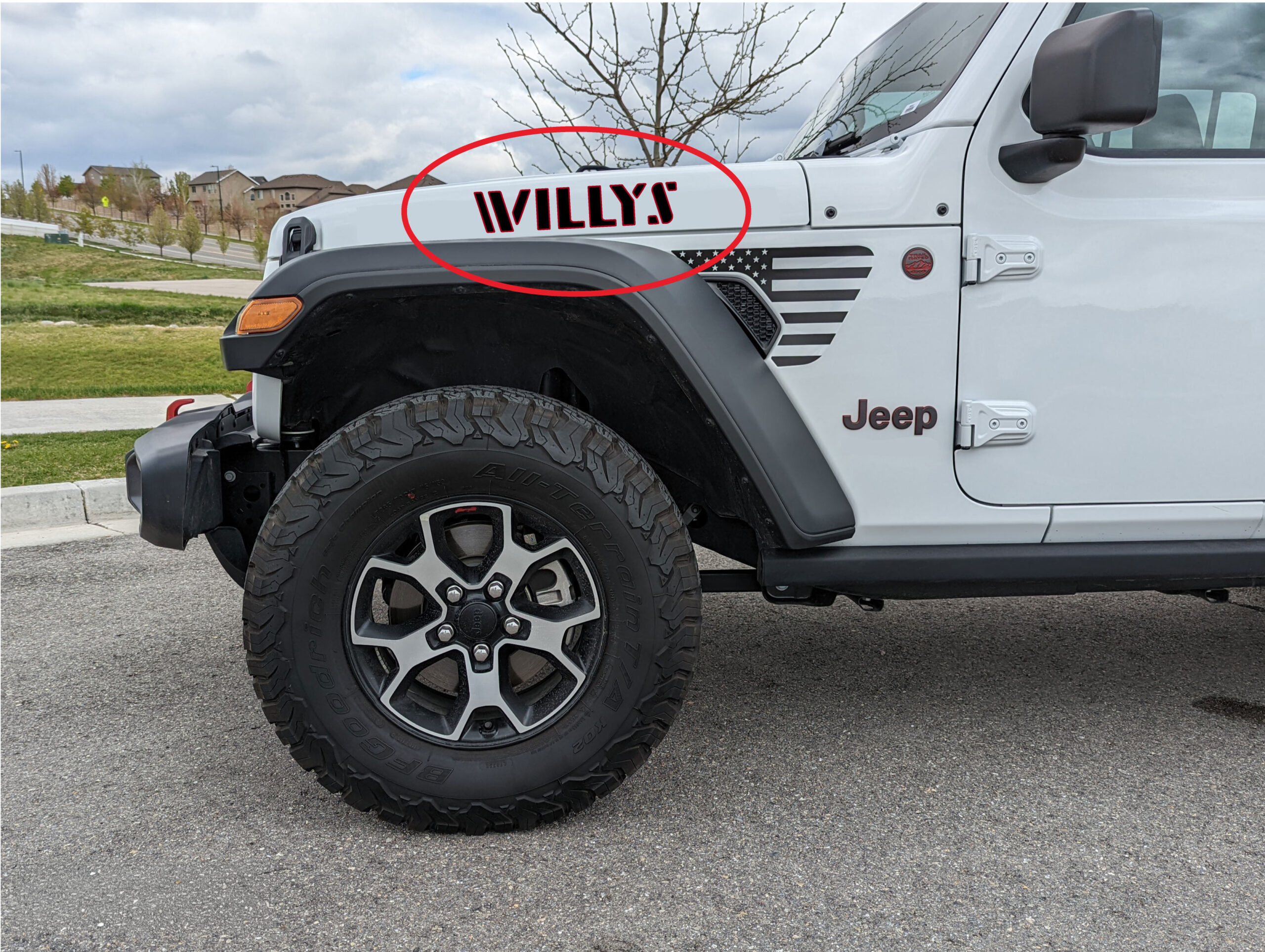 2018-2026 Jeep Willys Hood Letters Graphics Side Vinyl Decals