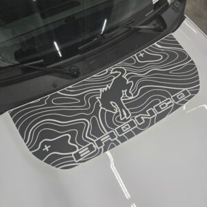 fits 2021-2025 Ford Bronco Hood Center Pony Topographical Decal Sticker Graphics