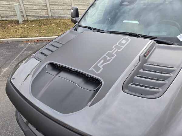 2025 Ram RHO hood graphics with RHO cut out vinyl decals