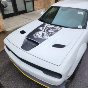 Fits 2019-2024 Dodge Challenger Hood Decal Angry Bee Graphics Sticker Decal