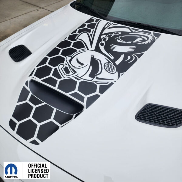 Fits 2019-2024 Dodge Challenger Hood Decal Angry Bee W Honey Graphics Sticker Decal