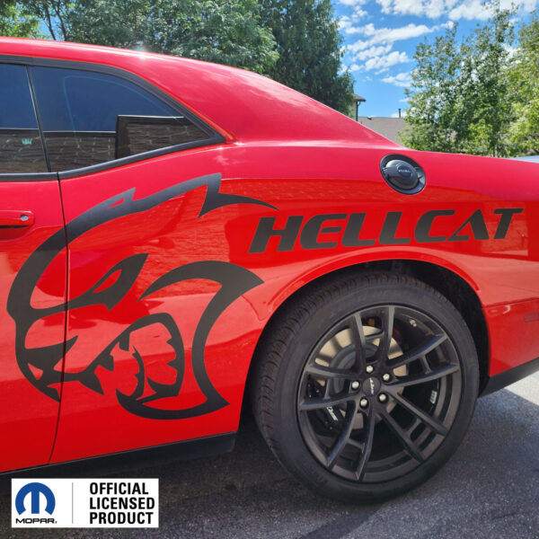 Hellcat Lettering Fits 2019-2024 Dodge Challenger Side Hellcat W Hellcat Vinyl Sticker ...