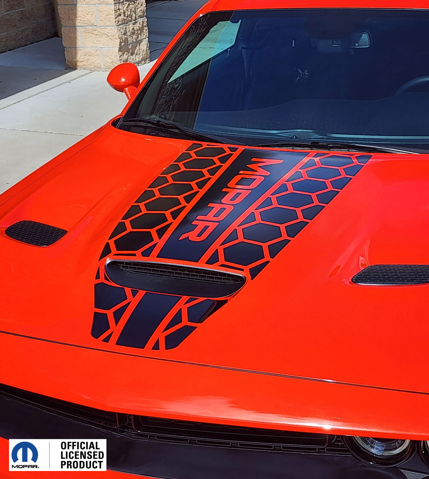 thumbnail image 2 of Give Your Challenger Some Attitude! Hood Stripe Vinyl Decal For 2019-2024 Dodge Challenger (Made In USA) 2 of 5