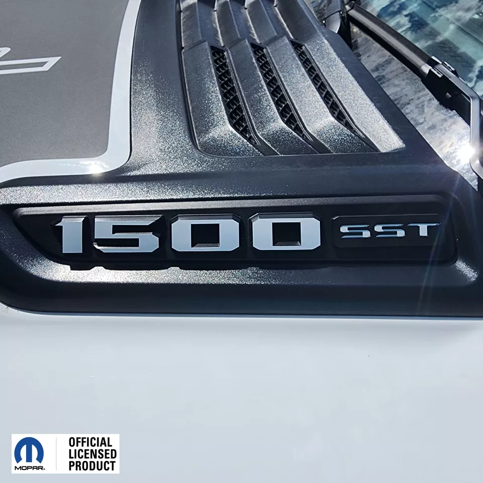 thumbnail image 2 of Rocky Mountain Graphics Hood Graphics Vinyl Decals For 2025 Ram 1500 Rebel – V2 Mopar Style 2 of 6